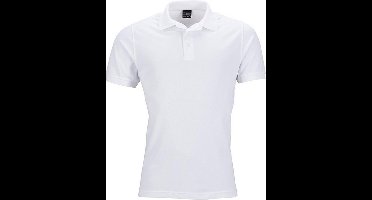 James and Nicholson Heren Elastisch Piqué Poloshirt (Wit)