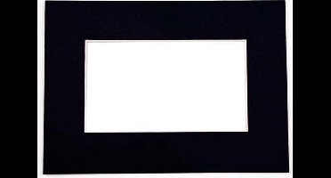 Passepartout Zwart 39,7x49,9cm Venster - Buitenmaat 50,8x61cm (10 stuks)