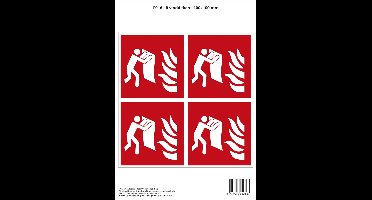 Pictogram sticker F016 - Branddeken - 100x100mm - 4 stickers op 1 vel