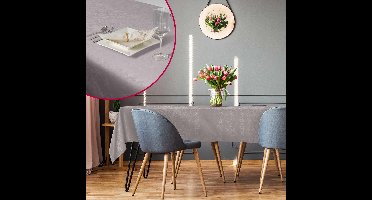 Boraboi® Elegant en onderhoudsvriendelijk tafelkleed met zoomrand in wit polyester