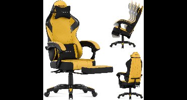 Huzaro Force 3.7 Gaming Stoel met Voetsteun - Ergonomische Gamestoel - Gaming Chair - Met Lendenkussen & Kantelfunctie - Geel/Zwart