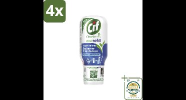 Cif Eco Refill - Power & Shine - Badkamerreiniger - Spray - 70 ml - Voordeelverpakking - 4 stuks - Herbruikbare verpakking - Plasticvrije badkamer