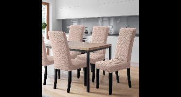 Stoelhoes - Stoelhoezen Moderne Elastische Stoelhoes Removable Washable voor Hotel Bruiloft Eetkamer Feest - Set Van 4 - Camel-L -51D x 55B x 65H centimeter