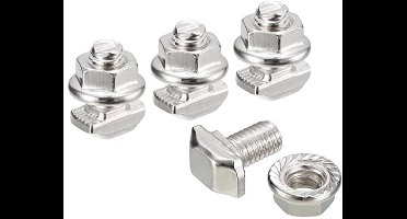 KARZO - M5 T-Slot Bouten en Zeshoekige Flensmoeren Set - 10 Stuks - 10 mm Lengte - Voor 20 Serie Aluminium Profielen