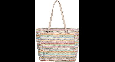Beagles Formentera Shopper - Rotan - Riet - Praktisch - Tote Bag - Dames Tas - Multi