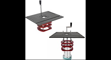 KARZO - Routerlift, Handmatig Heffen Routerliftsysteemkit Freestafelzaaginzet Bodemplaat voor Trimmachines met Motordiameter Tussen 64~66 Mm / 2,52~2,6 Inch (Zwart)