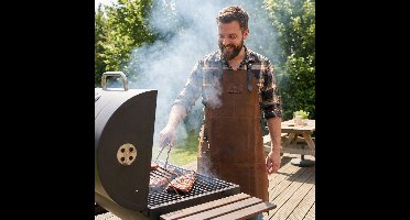 Beagles Leren BBQ Schort - Barbecue Schort Mannen - Kookschort - Cognac - Bruin