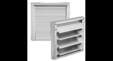 KARZO - Wandventilatierooster (20 x 19,5 x 9 cm), RVS Wandventilatierooster Vierkant voor Wasdroger Afzuigventilator Uitgang, Zilver