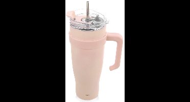 Thermosbeker Edelstaal Roze met Handvat TERMO 1,2 l - Koffiebeker To Go - Theebeker - Thermische Mok - Drinkbeker