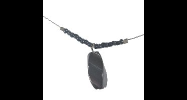 Glamour - Halsketting - Handgemaakte Ketting - Edelstaal - Gun Metal - St.Marie - 44 cm.