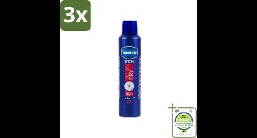 3 x Vaseline - Men Active Dry - Deospray - Anti-Transpirant - 250 ml - Grootverpakking - Anti-transpirant - Deodorant - Mannen Deodorant - Langdurige Frisheid - Anti-zwet