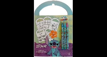 Disney Stitch - Mini activiteiten boek - 5 kleurplaten - 5 puzzels - 10 blanco pagina's - 3 waskrijtjes in donker en licht blauw en paars - 3+ - knutselen