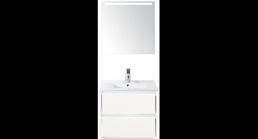 Dante Badmeubelset 60 cm - Wit Hoogglans - Keramische Wastafel Wit Enjoy met Sence Spiegel