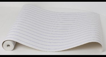 Dutch Wallcoverings Vlakvinylbehang streepjes - wit/paars