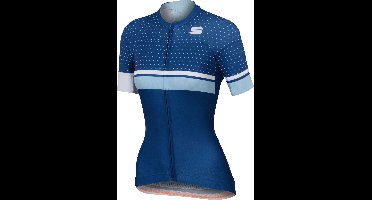 Sportful Fietsshirt korte mouwen Dames Blauw Wit / SF Diva W Jersey-Blue Twil/White/Cerulean-XL