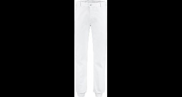 Foodbroek polyester/katoen met manchetten wit maat 50