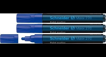 Schneider lakmarker - Maxx 270 - 1-3 mm - blauw - 3 stuks - S-127003-3