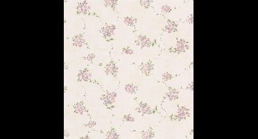 Dollhouse 3 Floral Trail roze/paars  behang (vlakvinyl, beige)