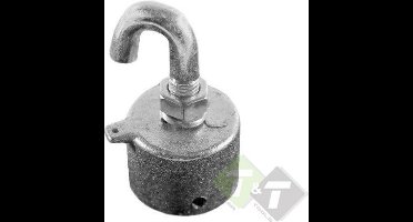 Eindstuk ronde haak, Ronde haak van 14mm, Buisdiameter van 43mm
