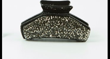 Haarklem hoog strass grijs