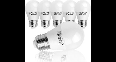 Aigostar LED lamp - A5 - G45 - 5W - E27 fitting - 3000K - 400lm - Vervangt 35W - Set van 5 stuks