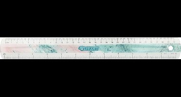 Westcott liniaal - Trendsetter - 30cm - kunststof - roze - AC-E13300-RO