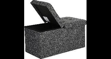 Hoppa! Zitbank - zitkist - zitpoef - voetenbank - hocker met opbergruimte en deksel - 80 L - Grijs - MDF - 76 x 38 x 38 cm