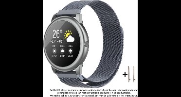 Milanees Bandje - Geschikt voor 22 mm Smartwatches - Grijs - Wearablebandje
