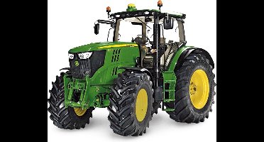SIKU 3282, John Deere 6210R Tractor, 1:32, metaal/kunststof, groen, Ackermann-besturing en trekhaak