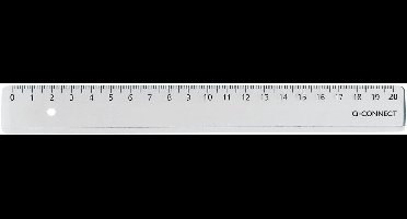 Q-CONNECT meetlat, transparant polystereen, 20 cm 20 stuks