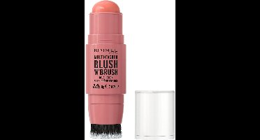 Rimmel London Multi-Tasker Blush'N'Brush Stick, Cotton Candy, opbouwbare kleur, waterbestendig, ingebouwd kwastje, makkelijk aan te brengen, glijdende textuur, 8 g
