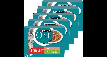 PURINA® ONE® Sterilcat - Kattenvoer Natvoer - Zalm & Kalkoen - 40 x 85 g