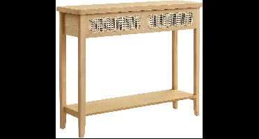 Hoppa! Consoletafel - Eikenbeige - MDF, Spaanplaat, Pvc (Polyvinylchloride) Kunststof - 100 x 30 x 80 cm (B x D x H)