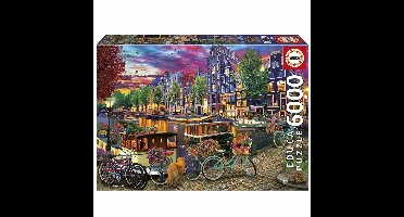 Educa - Puzzel 6000 stukjes - Fietsen in Amsterdam