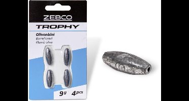 Zebco Trophy Barrel Lead - Maat : 9g (4 pcs)