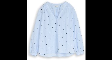Tom Tailor - Blouse met hartjesborduursel - Maat 36 - blue heart design