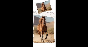 Dekbedovertrek Paard in de woestijn - 140 x 200 cm - Katoen