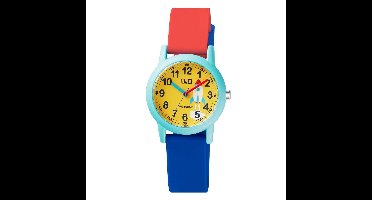 Q&Q VS49J009Y - Horloge - Analoog - Kinderen - Unisex - Plastic band - Rond - Cijfers - Raket - Kunststof - Sport - Donkerblauw - Rood - Groen - Geel - 10 ATM