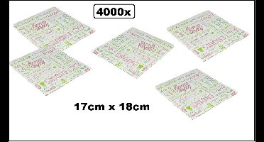 4000x Snack zakje papier Take away color 17x18cm - hamburger zakje - hip broodje festival themaparty festival carnaval