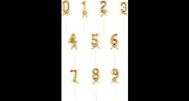 ESPA - Gouden cijfertaarttopper met strik 12,7 cm voor verjaardag