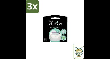 3 x Wilkinson – Scheermesjes – Intuition Dry Skin Sensitive Care – 3 Scheermesjes - Grootverpakking - Scheermesjes - Gevoelige Huid - Aloe Vera - Vitamine E - Huidverzorging