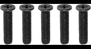 KARZO - 5 stuks M6x25mm boorkop schachtadapterschroef koolstofstaal bevestigingsschroef linkse draad voor UNF boorkop schachtadapter zwart