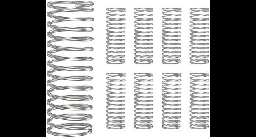 KARZO - 10 stuks compressieveer van 304 roestvrij staal, helicoïden, draaddiameter 0,7 mm, buitendiameter 12 mm, totale lengte 30 mm