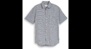 Tom Tailor Denim - Relaxed fit overhemd met korte mouwen en borstzak - Maat S - urban medium grey structure