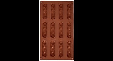 Koekjesvorm en Pralinevorm Silicone Bruin 29,5x17x1,5 cm - Bakvorm - Chocoladevorm - Chocolade Vorm - Bakvorm - Fondant - Ijsklontjes - Praline - Snoep