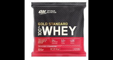 Optimum Nutrition Gold Standard 100% Whey Protein Sachet - Delicious Strawberry - Proteine Poeder - Eiwitshake - 31 gram (1 serving)