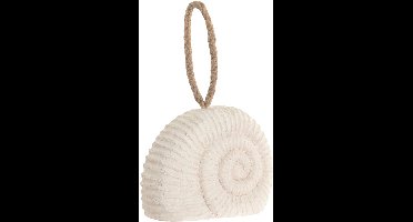 ITEM Deurstopper schelp - cement/wit - 20 x 8 x 16 cm - mediterraans - tegen klapperende deuren