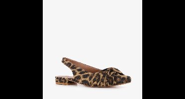 Nova dames panterprint slingbacks met knoop - Bruin - Maat 40