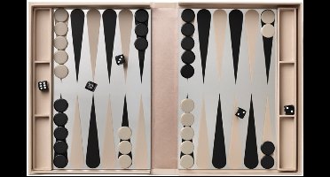Printworks Classic - Art Of Backgammon Mirror - Beige/Zilver