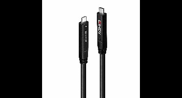 Lindy 43399 USB-kabel USB 3.2 Gen 1 (3.1 Gen 1) 15 m USB C 5 Gbit/s 60 W Zwart